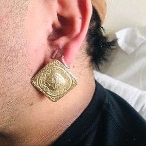 Gold Embossed Earrings
